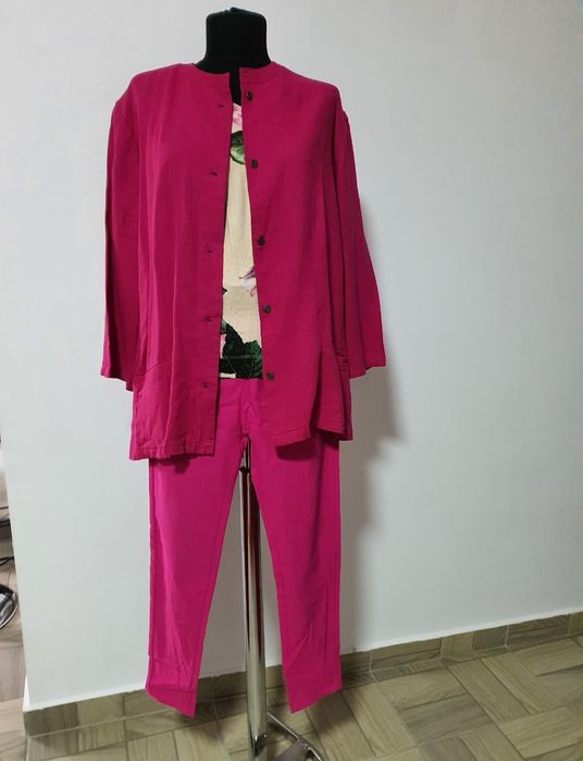 Pantaloni fucsia din bumbac, calitate premium