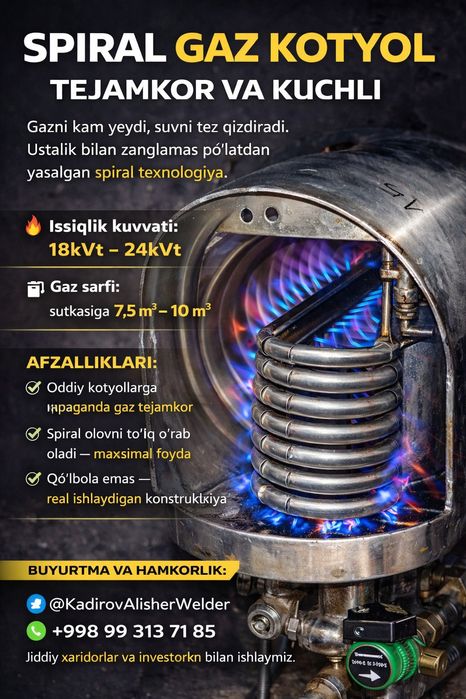 Nerjaveyka Spiral kotyol 7.5m3/24kVt