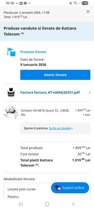 Ochelari VR Meta Quest 3S 128 GB