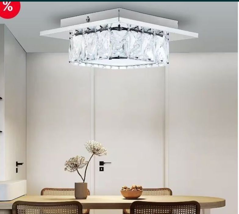 Plafoniera LED 16W de lux, candelabru modern din cristal