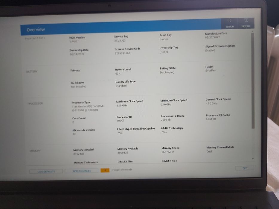 Laptop Dell Inspiron 15 3511 procesor i3 1115G4 gen 11