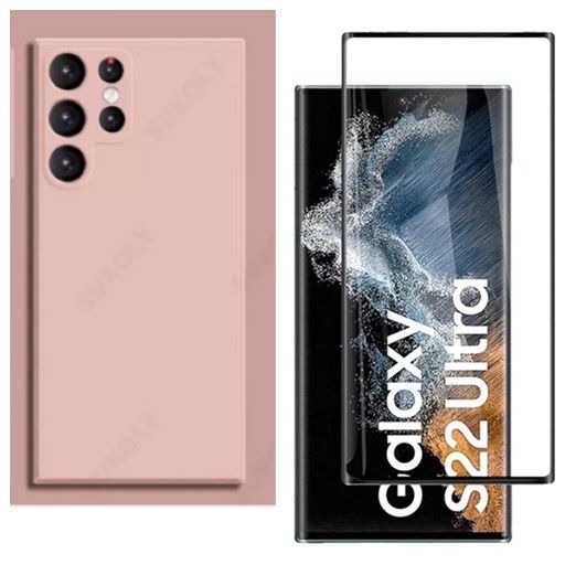 Samsung S22/S23/S24/S25/S26 Ultra Husa Silicon Alcantara +Folie Sticla