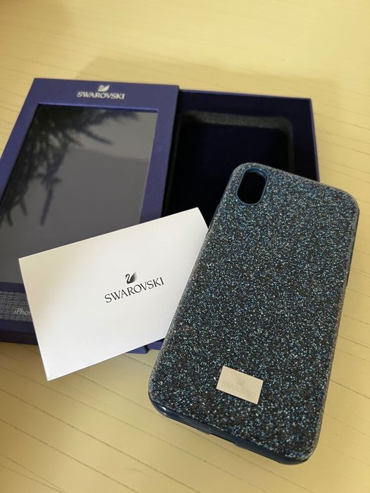 Оригинален син калъф Swarovski за iPhone X / XS