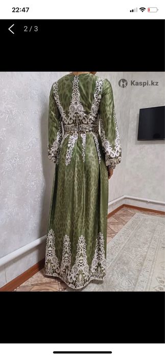 Платье длинное на Наурыз с орнаментом