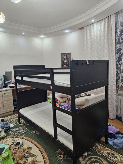 Двухярусная , деревянная кровать IKEA