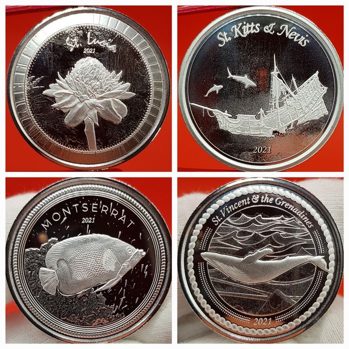 SUA Scottsdale Mint EC8 2021 si 2022 complete monede argint lingou 999