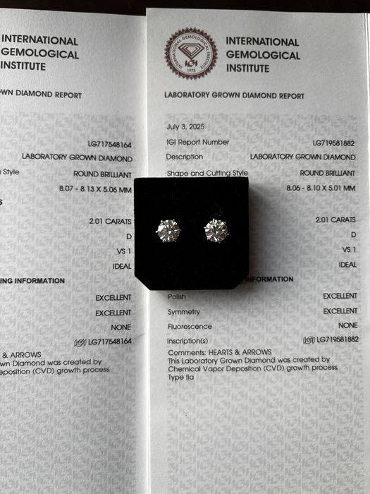 Пусеты с бриллиантами 4 карата