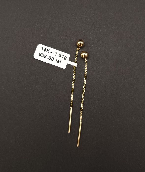 Cercei damă Aur 14k/585.  1,31 gr