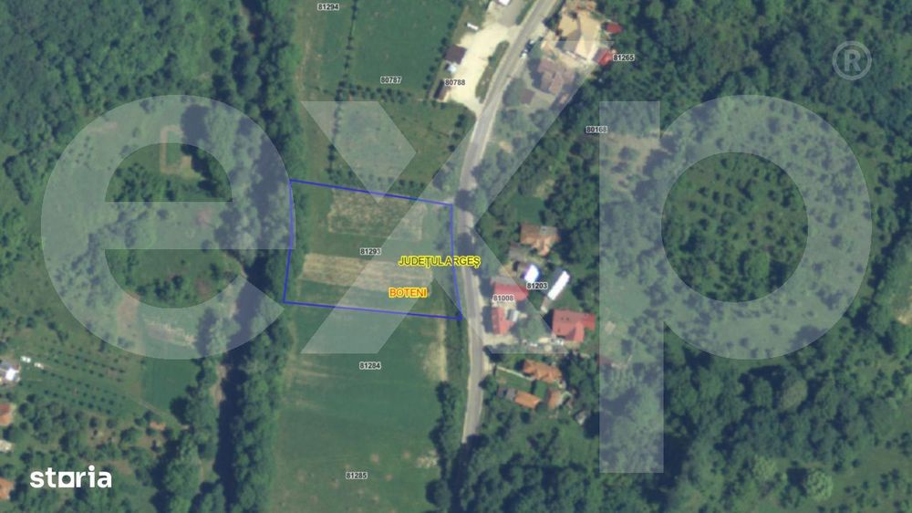 Teren intravilan la tara in Arges - 3.565 mp in comuna Boteni