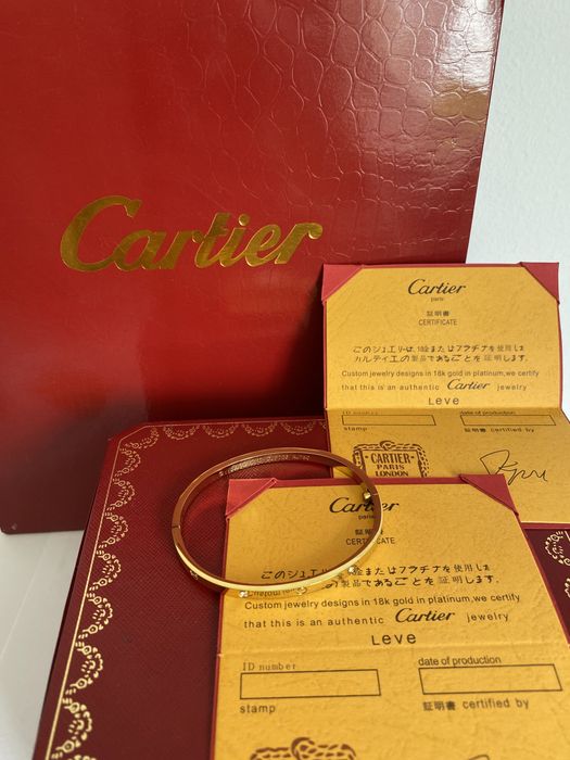 Brățară Cartier LOVE 17 Gold 750 Slim cu Diamante
