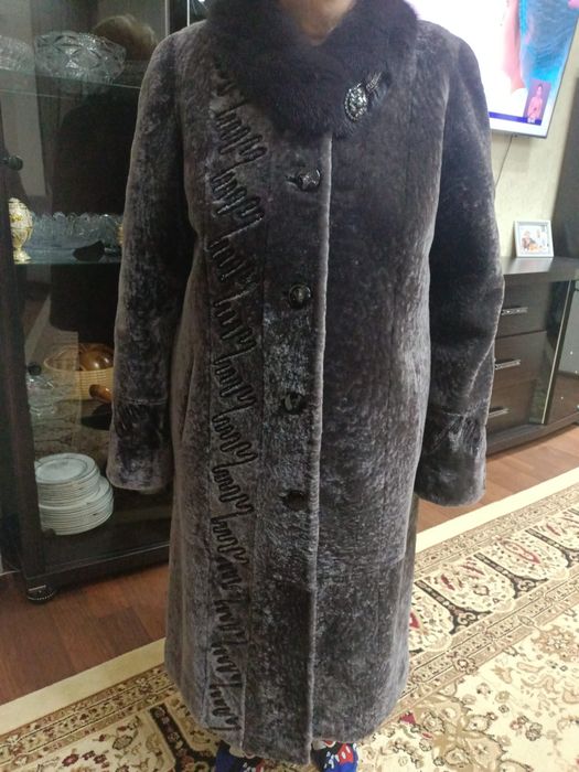 Шуба мутон с норкой