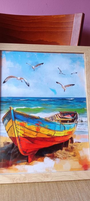 Изкуство с Весела Котка на Платно -Ретро Постер 30см./40 см.