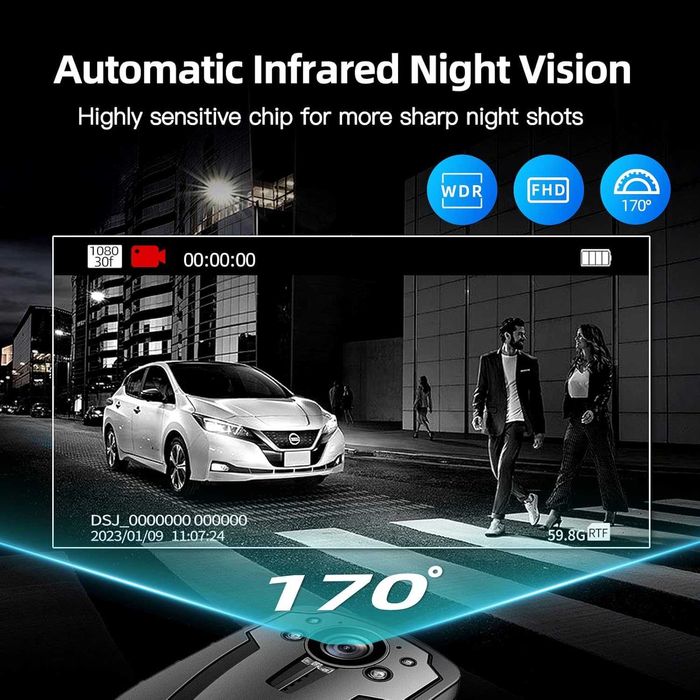 CAMMHD C8-32GB 2K/1296P телесна камера, 11-12 часа видеозапис