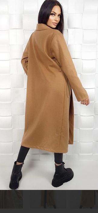 Palton maro cu buzunare