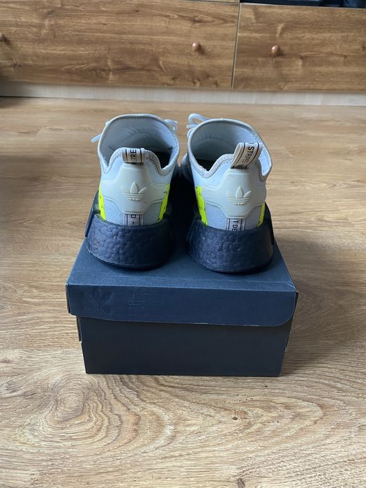 Adidas NMD_R1 J "White Team Solar Yellow"