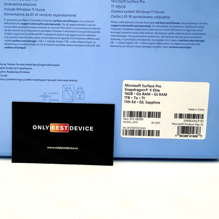 Tableta Microsoft Surface Pro 11 13 inch Snapdragon X Elite 16GB 1TB