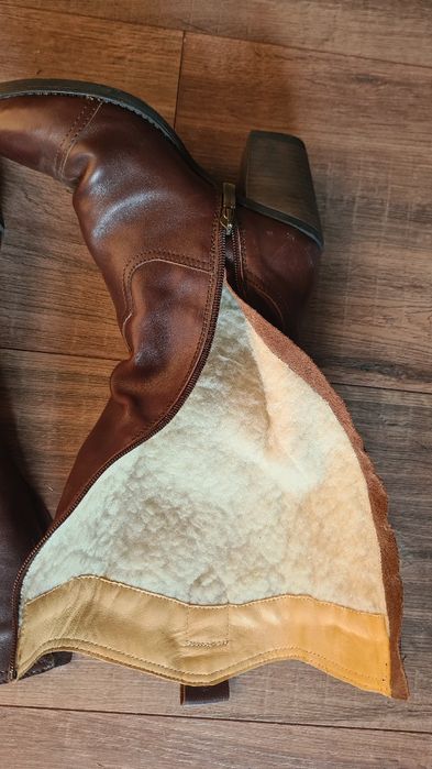 Cizme din piele naturala, imblanite