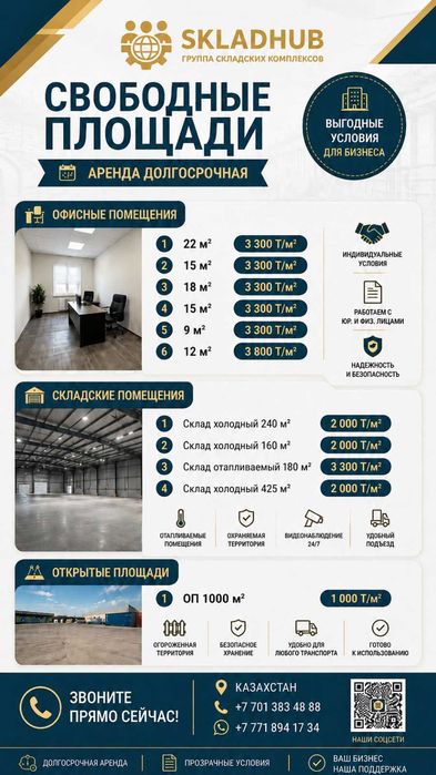 Офисы/склады/открытые площадки