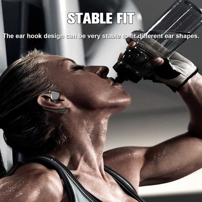 Bluetooth слушалка с микрофон, единична, костна проводимост, с кука