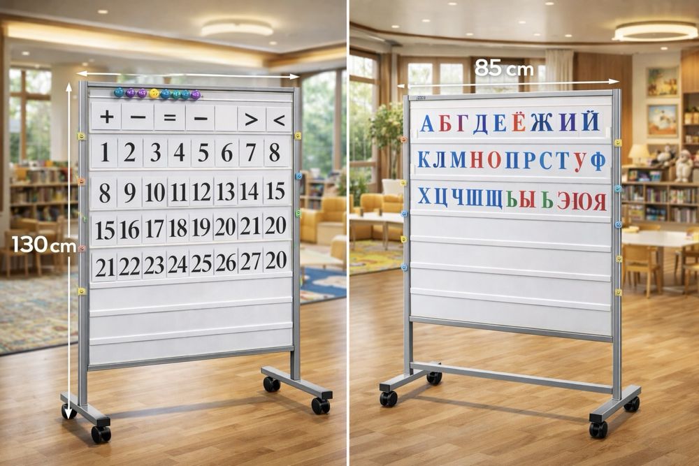 Доска с вкладками /карманами на колесах