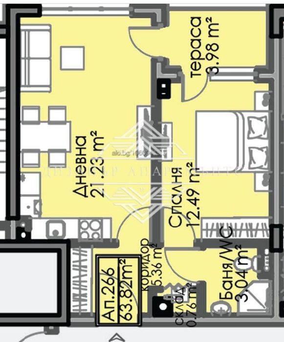 Двустаен апартамент 63,82 кв.м в кв. Мадика, Бургас – модерно строите