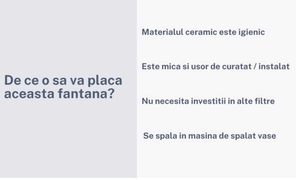 Fantana dispenser apa automat din ceramica, pentru pisici