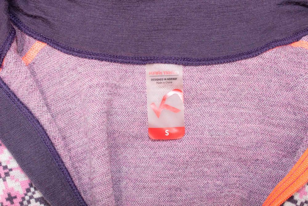 Kari Traa дамска мерино блуза с цип термо бельо 100% мериносна вълна S