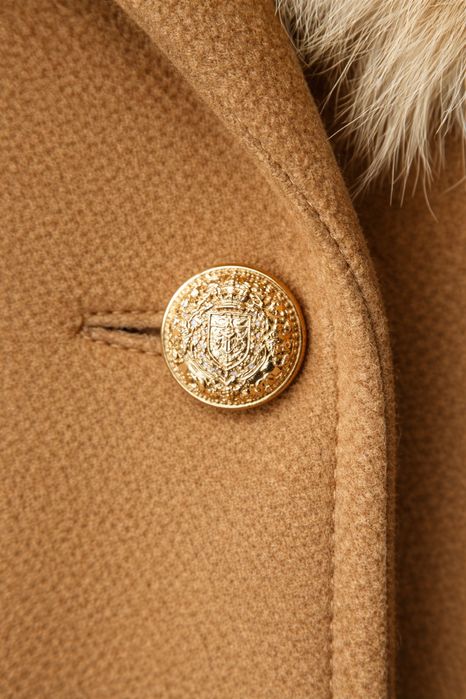 Palton Zara dama maro cu guler blana Manteco marime L elegant