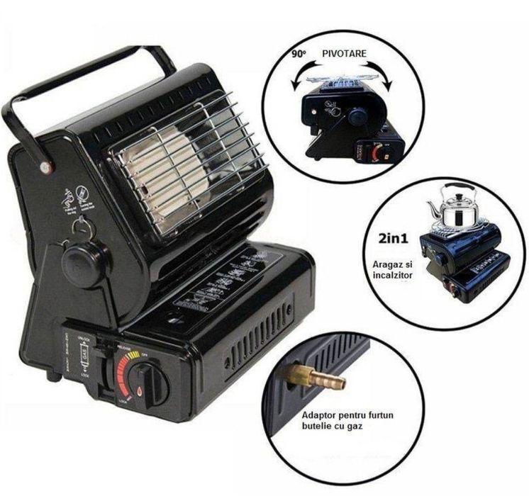Aragaz portabil si incalzitor pe gaz  camping,piete,targuri  YC-808B