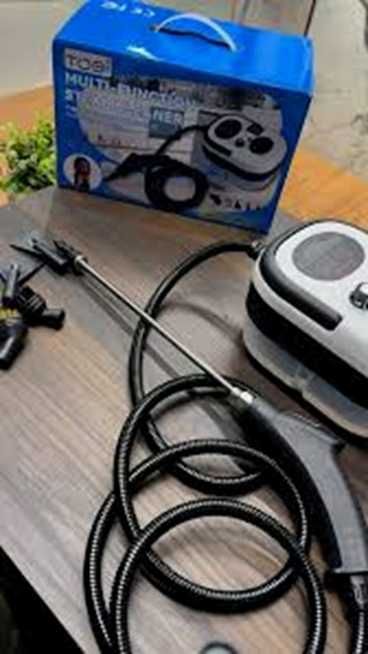 Нова Парочистачка TOBI, Преносима, Голям резервоар от 1200 ml, Мощност 2500 W, 6 нива на мощност, 7 накрайника