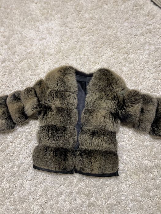 Blana naturala vulpe verde smarald