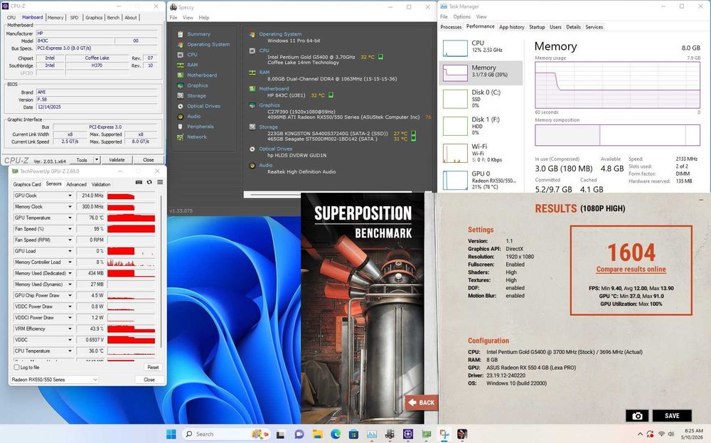 Calculator HP 290 G2 MT Business ssd RX550