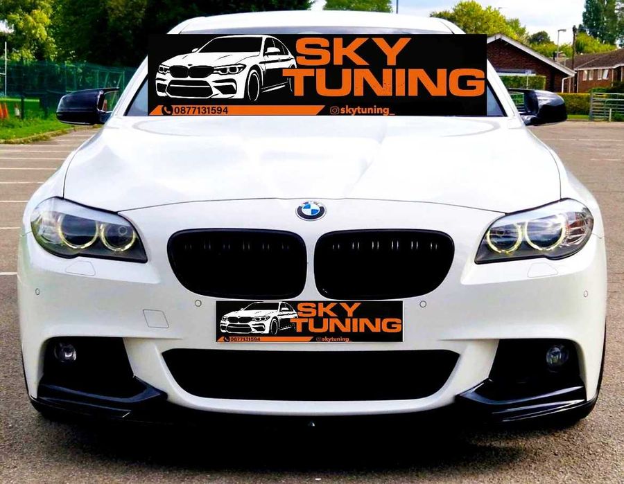 Преден лип спойлер за бмв ф10 ф11 м тех / bmw f10 f11 lip spoiler m tech / добавка за предна броня със сплитери / нож