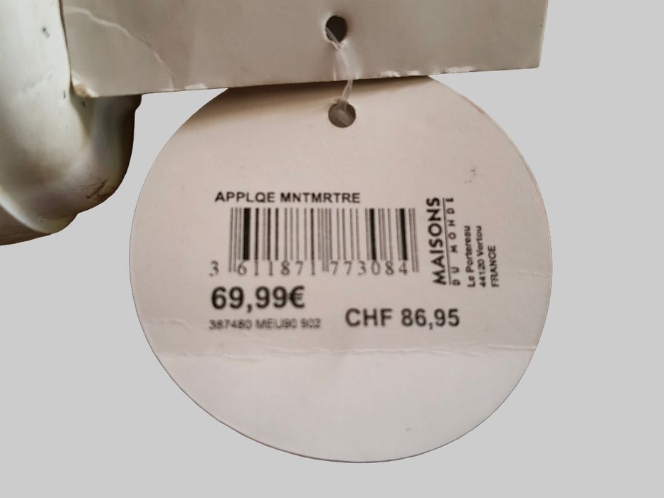 aplica/veioza/lampa lemn masiv antichizat-Maisons du monde-2 brate NOU