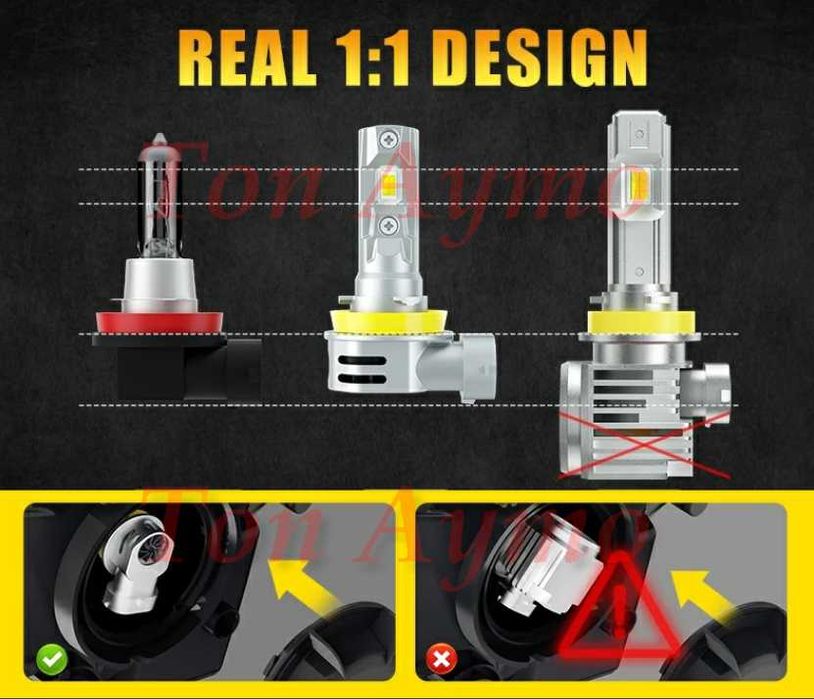 Лед LED Крушки 1:1 За Рефлекторни Фарове Plug & Play