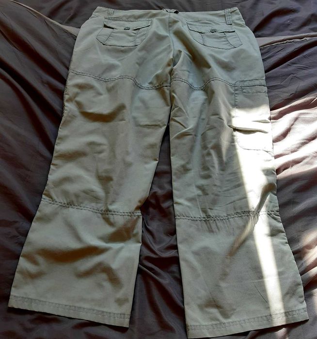 Pantaloni dama albi si gri