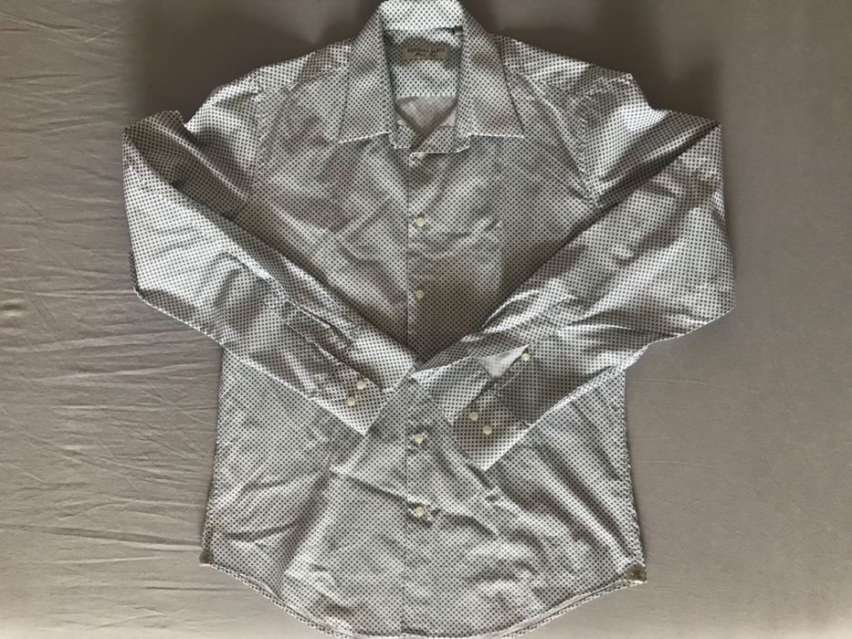 Bottega del Sarto италианска бяла риза slim fit, размер 41