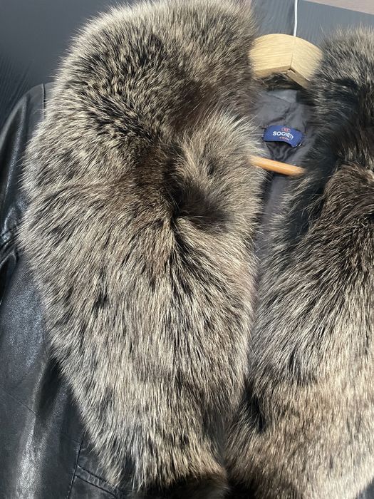 Палто естествена кожа и естествен косъм