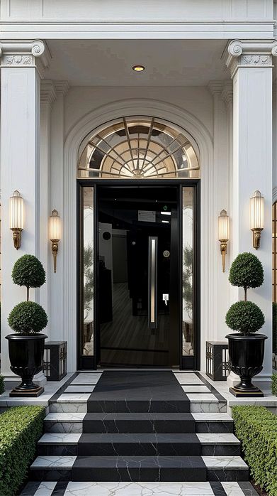 Входна врата за атмосферни условия-PREMIUM BLACK GLASS DUO