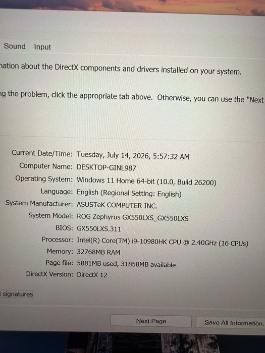 ASUS ROG Zephyrus Duo 15 i9 RTX 2080 Super 32GB SSD 2TB
