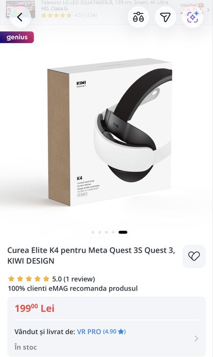 Curea KIWI Design Elite K4 pentru Meta Quest 3 / Quest 3S – Nouă