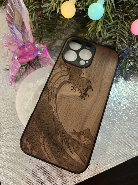 Husa iphone 16 Pro Max lemn de nuc natural