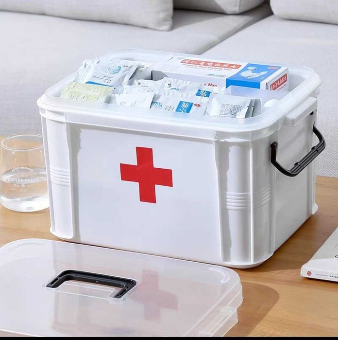 Семейная медицинская аптечка - симпатичный ящик для хранения большой