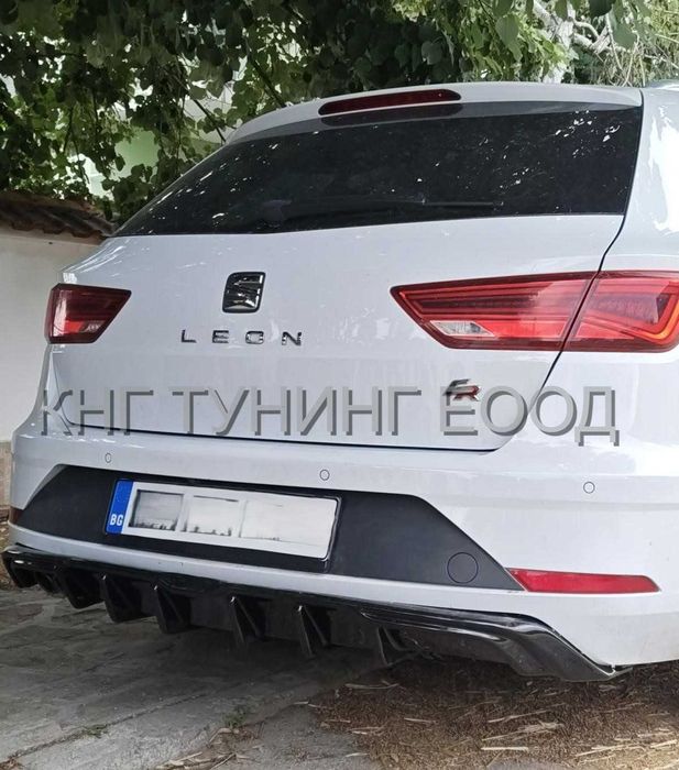 Дифузьор за сеат леон мк3.5 фейс / добавка за задна броня / seat leon mk3.5 diffuser facelift