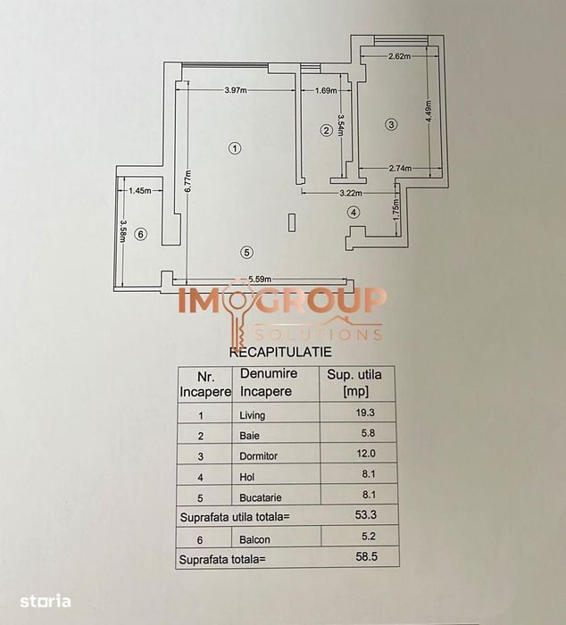 Tatarasi/Moara De Vant - Bloc Nou Intabulat - Etaj 2/3 - 2 Camere