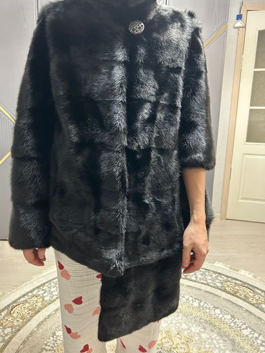 Норковая шуба черная