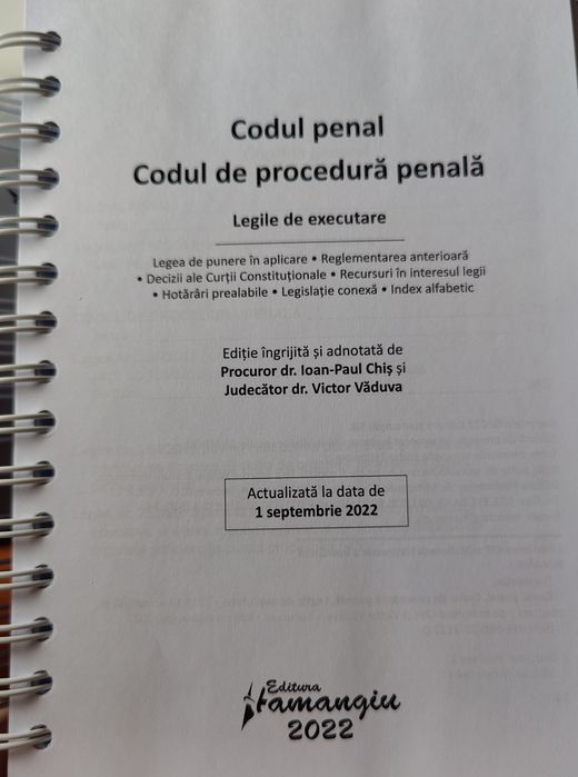 Codul penal și codul de procedură penală ultima ediție