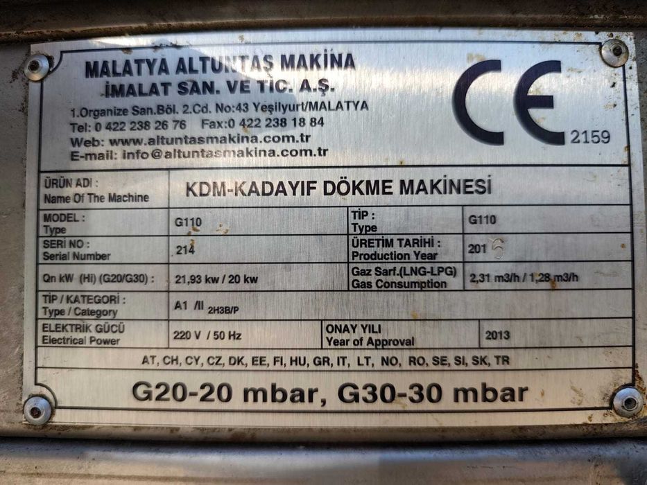 Продам машину для производства теста кадаиф (катаифи)