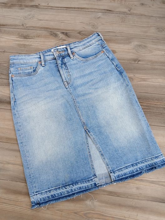 Джинсовая юбка миди