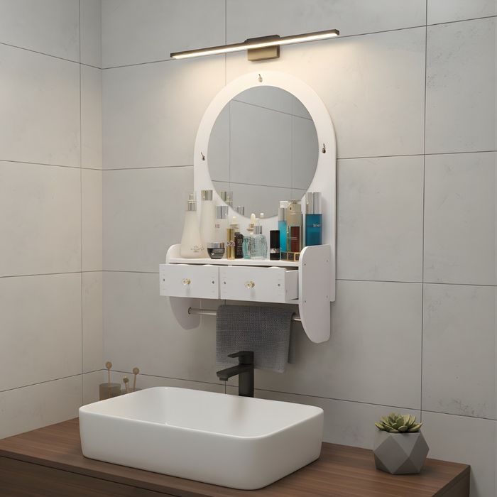 Огледало за грим с място за съхранение